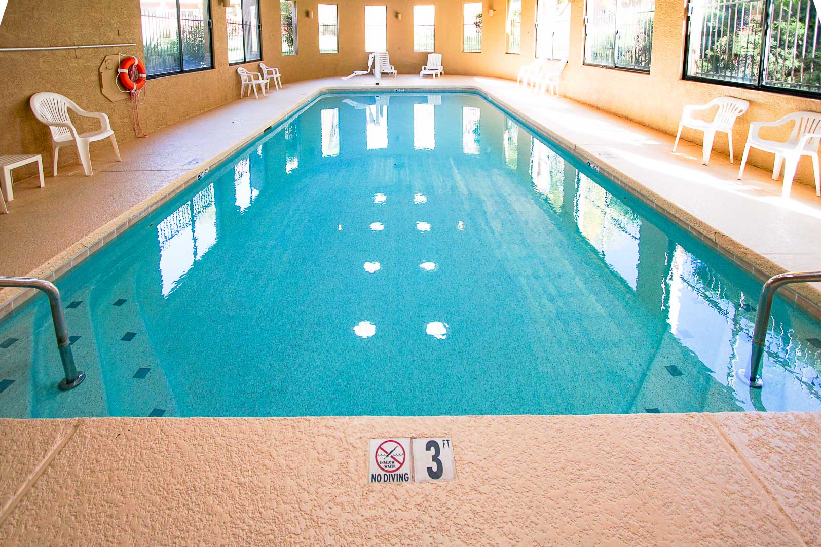 A peaceful indoor swimming pool at VRI's Villas of Sedona in Arizona.